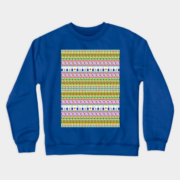 Christmas Motif Pattern Crewneck Sweatshirt by Aqua Juan